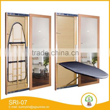 Hotel industrial commercial foldable wall hanging ironing board with mirror