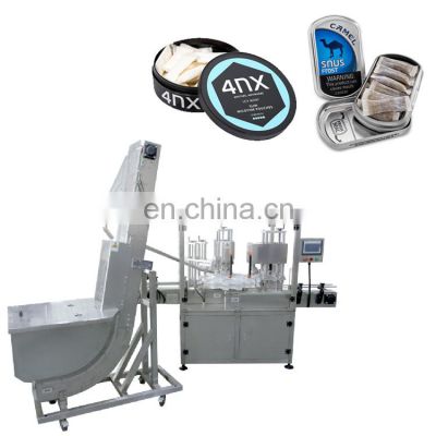 New Design Automatic Snus Powder Cans Packaging Machine Oral Nicotine Pouch Packing Machine