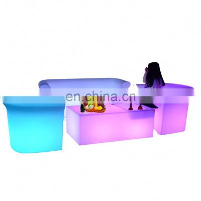 nightclub ktv lounge sofa Factory Direct Sale Led Furniture Combination Sofa tables and chairs events