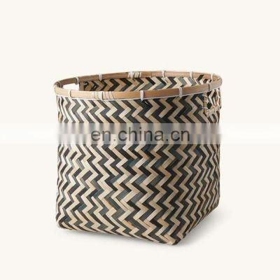 Best selling Multicolor Rustic Woven Bamboo Storage Basket Healthy Product Wholesale Handwoven Made in Vietnam