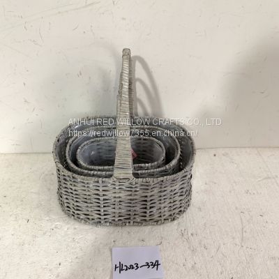 Natural Cheap Willow And Wicker Garden Storage Basket Wicker Basket