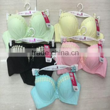 2USD Factory Supply Directly Hot High Quality Push Up Beautiful Yough Sexy bra panty your design/32-36B Cup(gdtz064)