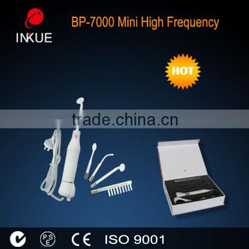 BP-7000 Inkue portable violet ray high frequency machine for black head remover and ozone hair growth acupuncture comb