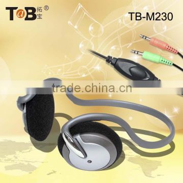 Free sample cute noise canceling cheap neckband headphones with mic with volume control for computer/ laptop game
