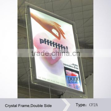 NEW edgelight Crystal frame light box double-sided hang type CF2A silm light box
