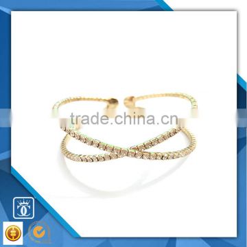 2016 best seller elegant style fashion zircon bracelet bangle in 18k gold plate color wholesale