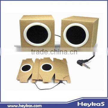 mini disposable foldable cardboard portable speaker for promotion