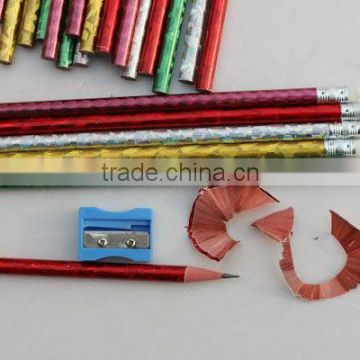 7" HB Pencil With Eraser /Colorful Wooden Pencil/HB Lead Standard Pencil With White Eraser Round Shape Bass Wooden Pencil