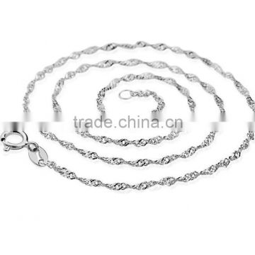 Factory directly sell Jewelry accessories ripple silver necklace chain
