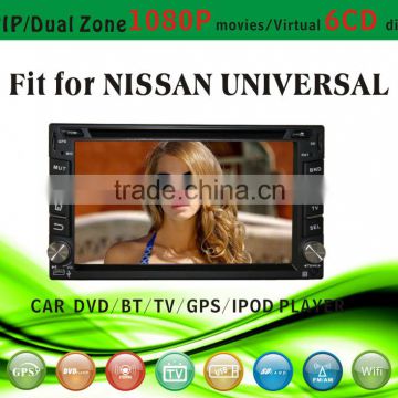 touch screen car dvd player fit for Nissan universal with radio bluetooth gps tv pip dual zone