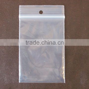 Clear zip lock bag /pouch HDPE / LDPE WITH hanghole accept custom design