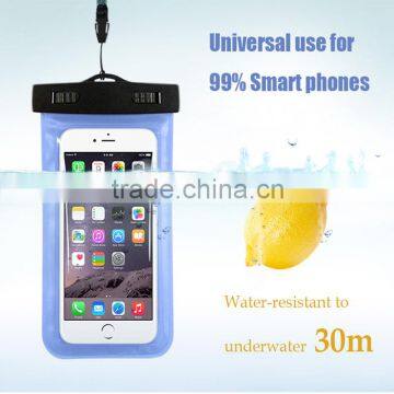 100% Sealed Transparent Night Light Dry PVC Mobile Cell Phone Waterproof Bag for IPHONE 4 4S 5 5S 6 6S