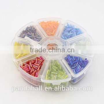 AB Color Rainbow Glass Bugle Beads(SEED-MSMC002-01)