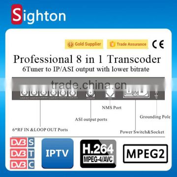 iptv system hd to sd mpeg2 to h.264 dvb transcoder h264