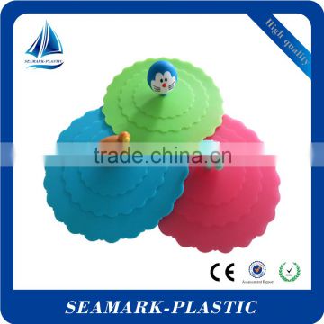2016 bulk cheap custom shape silicone suction lid cover for cups