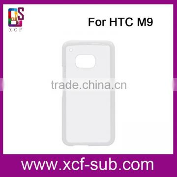 Hot 2D PC hard plastic sublimation phone cases for HTC M9 with metal insert sublimation printing
