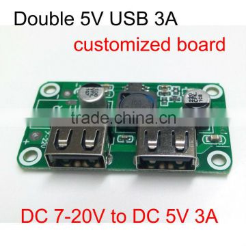DC DC converter power supply module double USB charger board 5V 2.5A 3A for cellphone fast charging