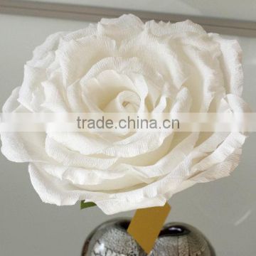 Large white Paper Rose, Large Paper Flower, Giant white paper Flower, funeral decoration paper flower