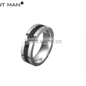 Black Carbon Fiber Ring 8mm Tungsten Engagement Wedding Ring Band