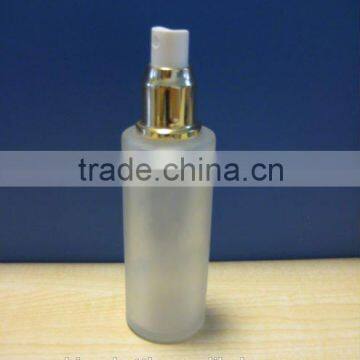 mini frosted high quality cosmetic glass bottle with pump