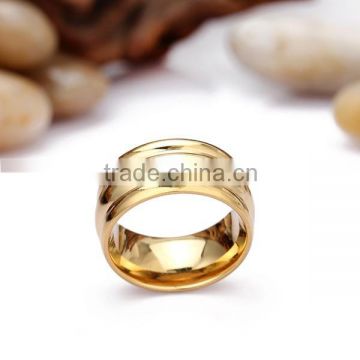 Hot selling stainless steel unique and fashion gold ring design