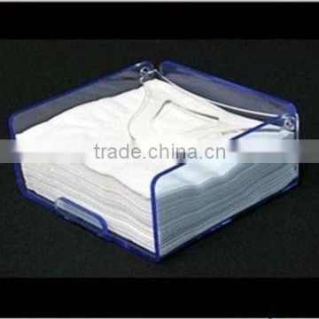 Blue Color Acrylic Lucite Tissue Holder