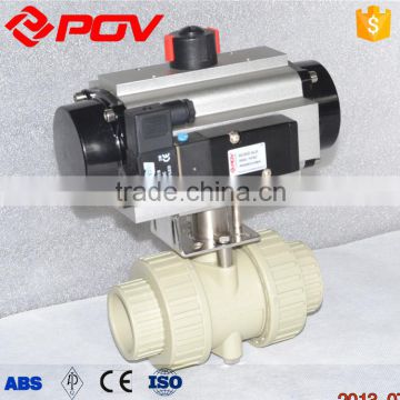 2 way PVC PPH double union pneumatic ball valve