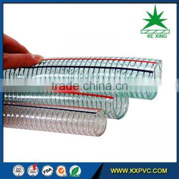 No smell and Clear pvc flexible reinforced spring hose