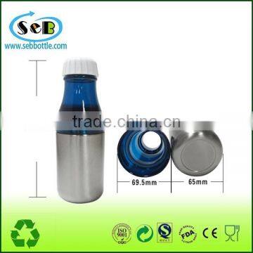 Professional Custom logo Food Grade 2 seitions plastic Sport Water Bottle with stainless steel body