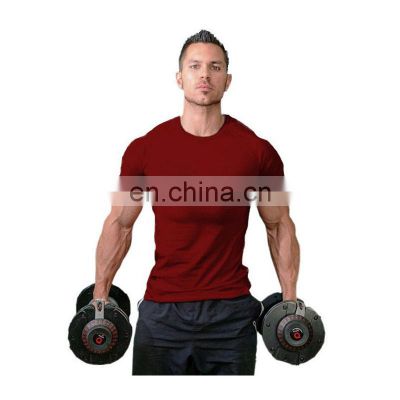 Customized Men's Short Sleeve Round Neck Large Fitness Sports Muscle T-shirt