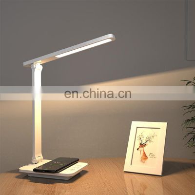 Folding led wireless charging desk lamp with USB Port Table Reading Light portable charger