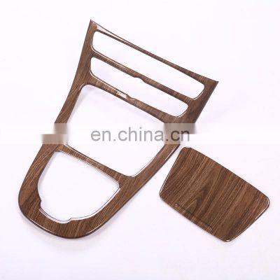 Walnut Brown Wood For Mercedes Benz E Class W213 2016 2017 ABS Plastic Console Gear Panel Frame Cover Trim Stickers