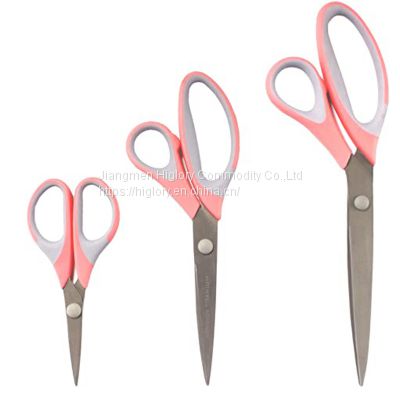 Factory directly Sharp Blades Shears with soft grip Fabric scissors Set of 3pcs all purpose scissors set for Sewing craft Office