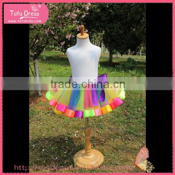 New design tutu skirt tulle kids skirts flower girl skirt rainbow tutu skirt