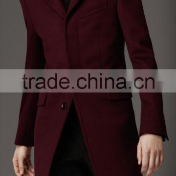 Red color winter coats/European men's slim fitted coats/custom design European coats/manufacturer of European coats