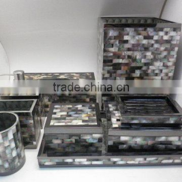 High end quality best selling special newest designed Black MOP inlay Bath Set from Vietnam