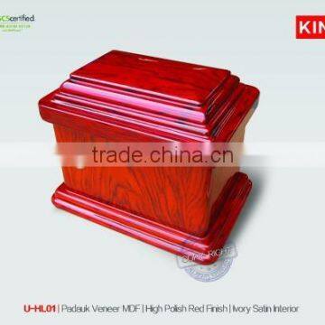 U-HL01solid oak urn yuanfeng wood casket ,urn