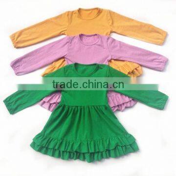 Hot sale baby girl dress long sleeve kids ruffle dress girls fashion dress