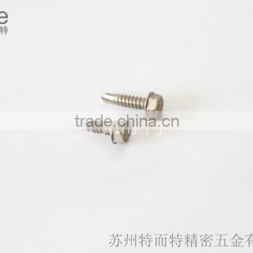 indented hex head self drilling screw with flange