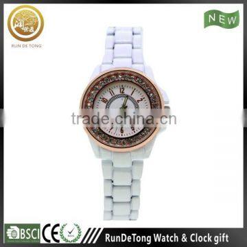 Top selling rose gold plated bezel sapphire crystal ceramic watch