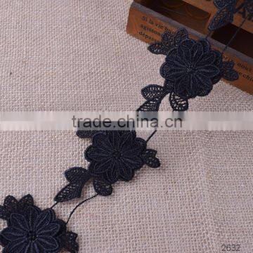 Best water soluble lace trim from chemical lace manufature in surat