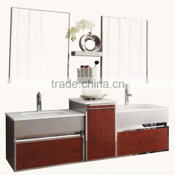 wood pattern 304 Stainless steel Bathroom Cabinet