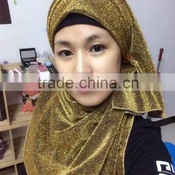 NL161 new style big size shiny long muslim scarf