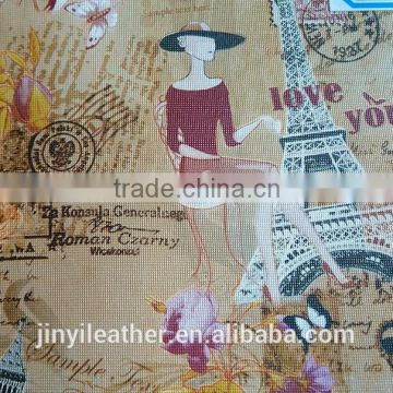 factory dectirtly transfer film print JRLT016 pvc leather guangzhou good quality ladies bag