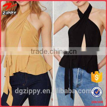 Custom Design Halter Neck Sexy Tight Lady Top