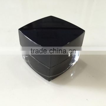 Acrylic Square Black Cosmetic Jars Plastic