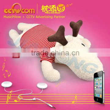 Best electronic christmas gifts 2013! Hot!Washable Plush Music Pillow-Hornie Deer/Christmas Reindeer - CE SGS ROHS