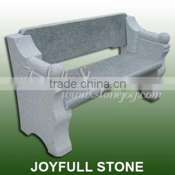 Outdoor Granite Bench, stone bench with backrest