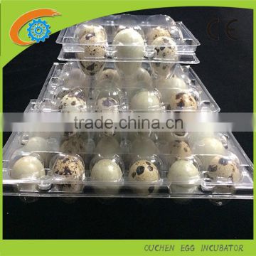 OUCHEN wholesale high quality PVC plastic small egg cartons crate boxes quail 12 18 20 24 30 holes for sale