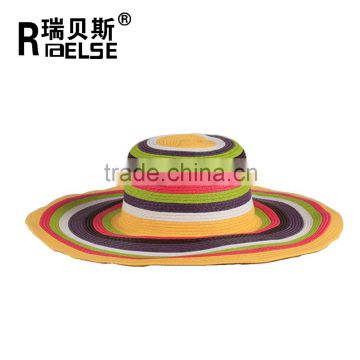 wholesale color mixing cheap hat beach lady hat paper straw hat
